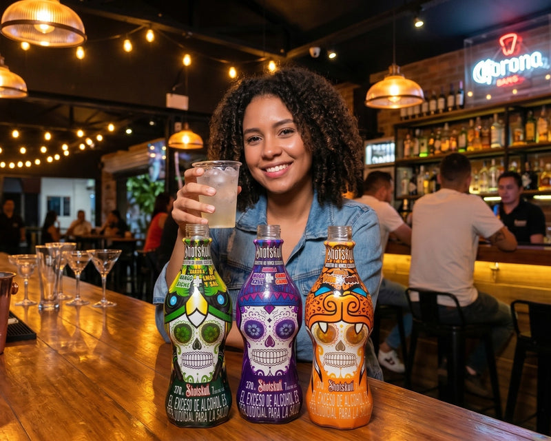 Detalle tropical e ingredientes ShotSkull
